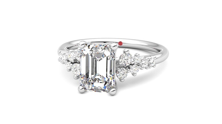 Taylor & Hart Marula Emerald Engagement Ring 360 degree image 27
