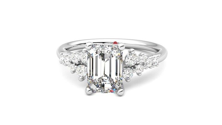 Taylor & Hart Marula Emerald Engagement Ring 360 degree image 28