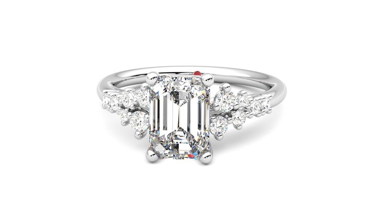 Taylor & Hart Marula Emerald Engagement Ring 360 degree image 28