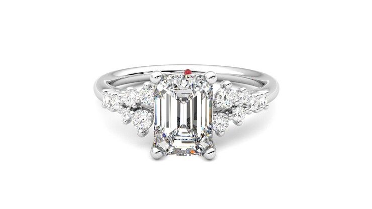 Taylor & Hart Marula Emerald Engagement Ring 360 degree image 29