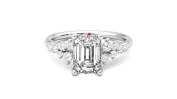 Taylor & Hart Marula Emerald Engagement Ring 360 degree image 29