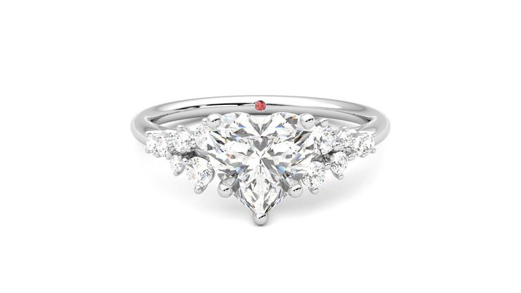 Taylor & Hart Marula Heart Engagement Ring 360 degree image 0