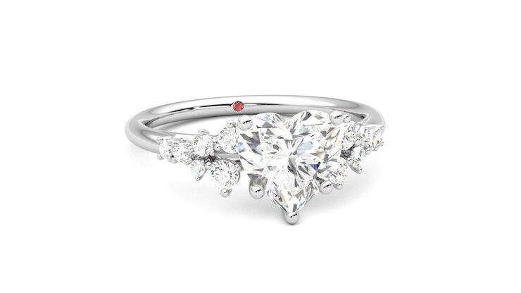 Taylor & Hart Marula Heart Engagement Ring 360 degree image 3