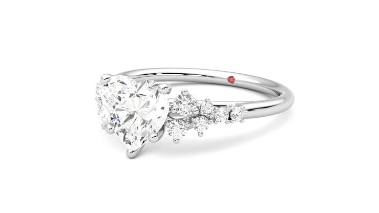 Taylor & Hart Marula Heart Engagement Ring 360 degree image 25