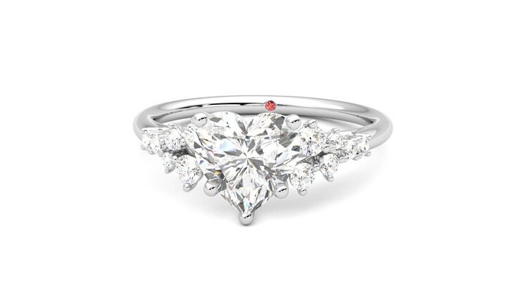 Taylor & Hart Marula Heart Engagement Ring 360 degree image 28
