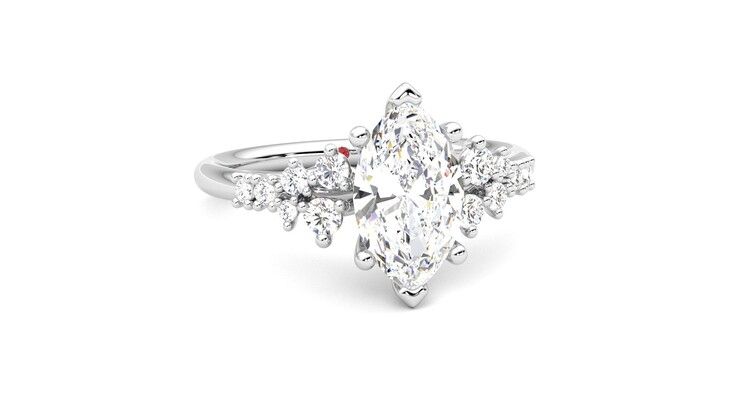 Taylor & Hart Marula Marquise Engagement Ring 360 degree image 3
