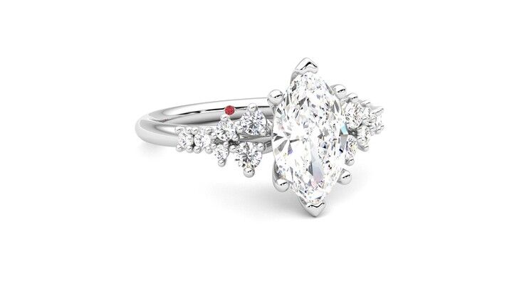 Taylor & Hart Marula Marquise Engagement Ring 360 degree image 4