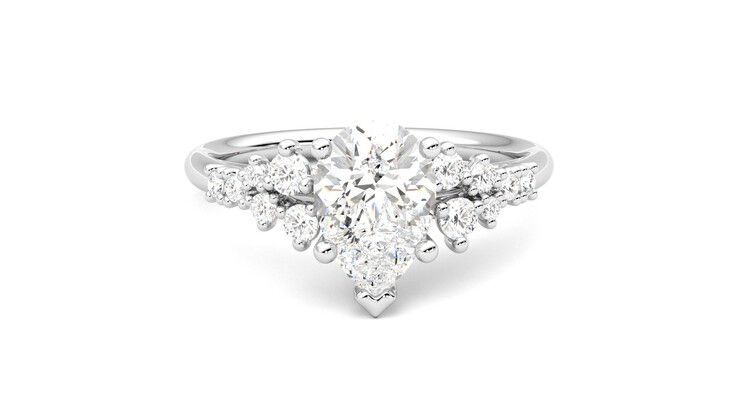 Taylor & Hart Marula Pear Engagement Ring 360 degree image 1