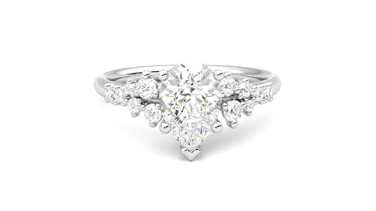 Taylor & Hart Marula Pear Engagement Ring 360 degree image 1
