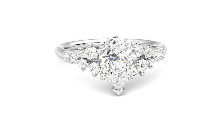 Taylor & Hart Marula Pear Engagement Ring 360 degree image 2