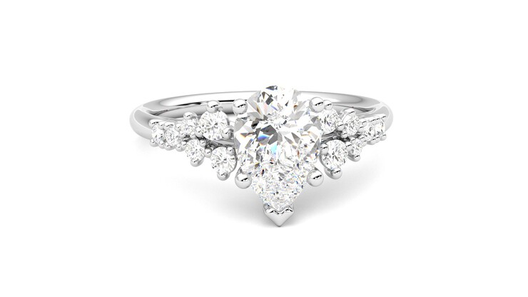 Taylor & Hart Marula Pear Engagement Ring 360 degree image 2