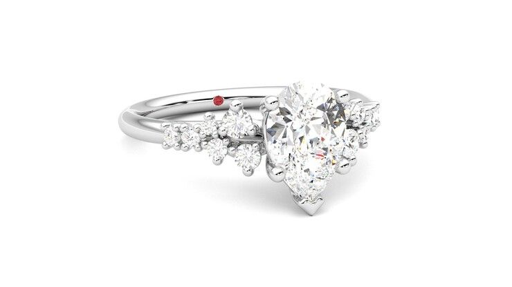 Taylor & Hart Marula Pear Engagement Ring 360 degree image 4