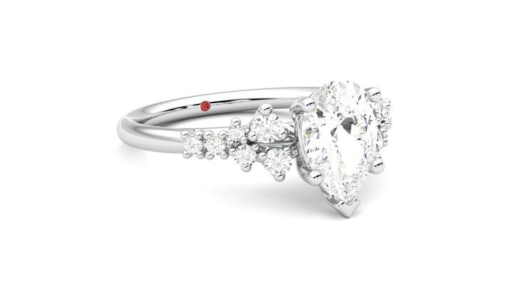 Taylor & Hart Marula Pear Engagement Ring 360 degree image 5