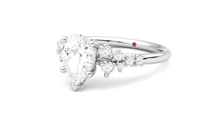 Taylor & Hart Marula Pear Engagement Ring 360 degree image 25