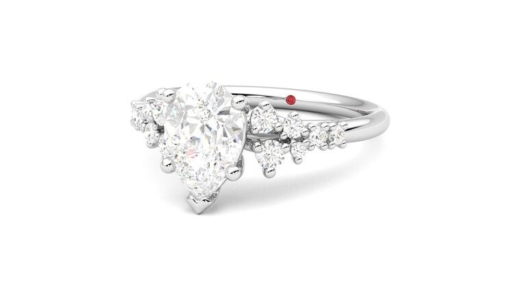 Taylor & Hart Marula Pear Engagement Ring 360 degree image 26
