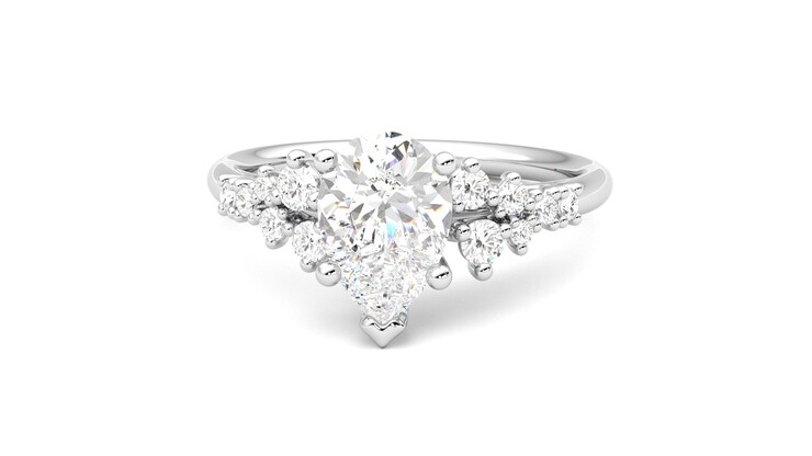 Taylor & Hart Marula Pear Engagement Ring 360 degree image 28