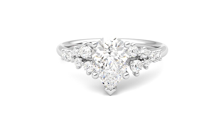 Taylor & Hart Marula Pear Engagement Ring 360 degree image 29