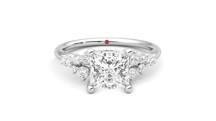 Taylor & Hart Marula Princess Engagement Ring 360 degree image 1