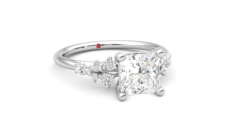 Taylor & Hart Marula Princess Engagement Ring 360 degree image 4