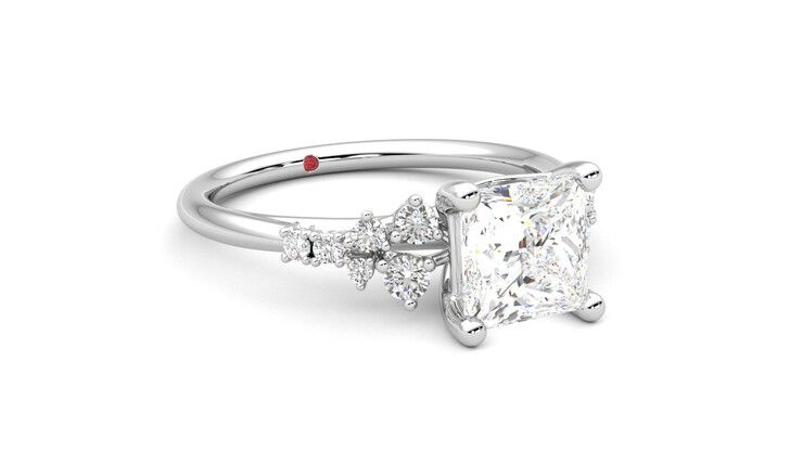 Taylor & Hart Marula Princess Engagement Ring 360 degree image 5