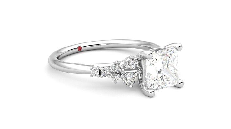 Taylor & Hart Marula Princess Engagement Ring 360 degree image 6