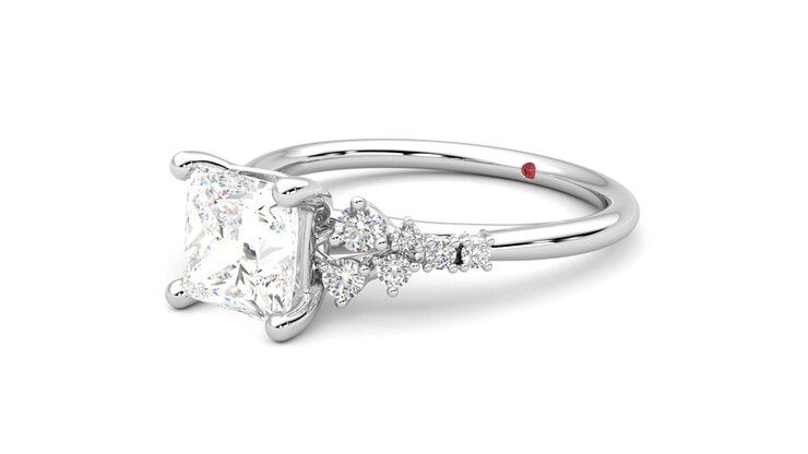 Taylor & Hart Marula Princess Engagement Ring 360 degree image 24
