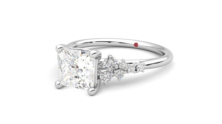 Taylor & Hart Marula Princess Engagement Ring 360 degree image 25