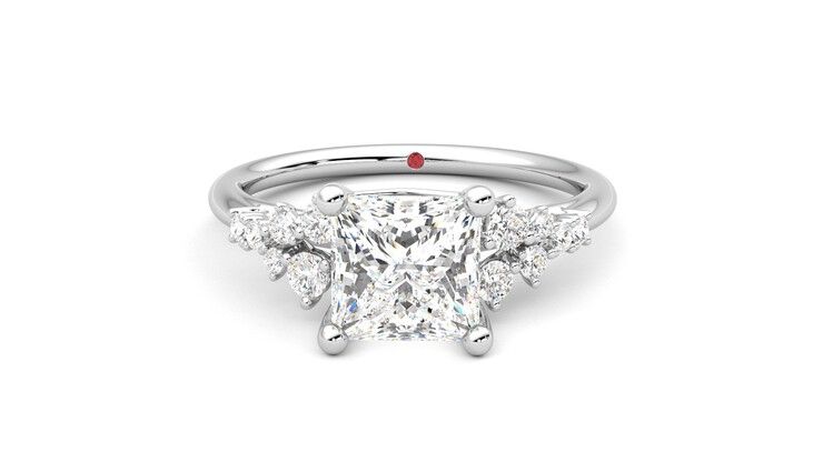 Taylor & Hart Marula Princess Engagement Ring 360 degree image 29