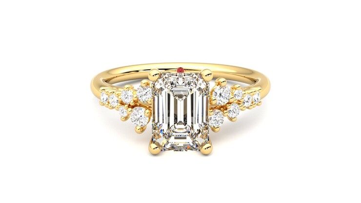 Taylor & Hart Marula Emerald Engagement Ring 360 degree image 0