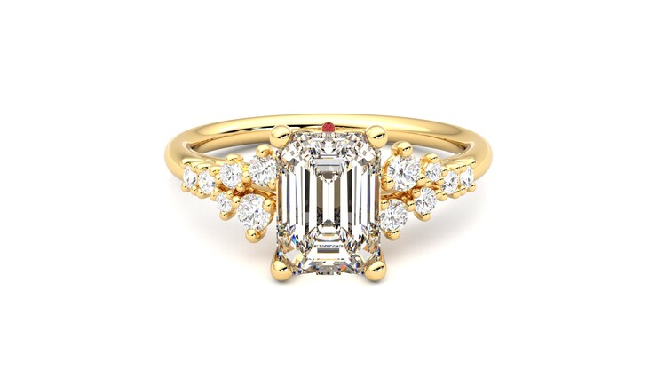 Taylor & Hart Marula Emerald Engagement Ring 360 degree image 0