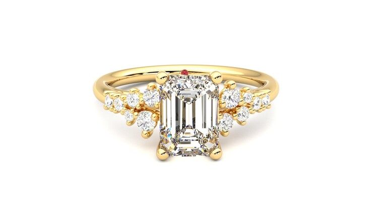 Taylor & Hart Marula Emerald Engagement Ring 360 degree image 1