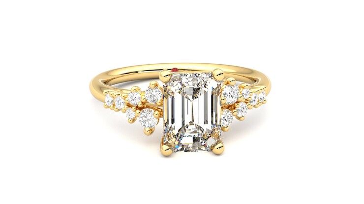 Taylor & Hart Marula Emerald Engagement Ring 360 degree image 2