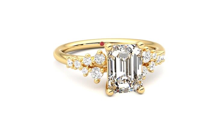 Taylor & Hart Marula Emerald Engagement Ring 360 degree image 3