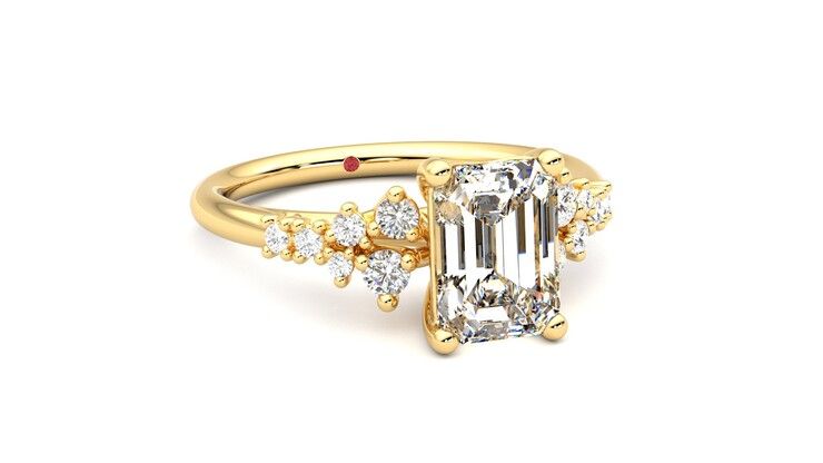 Taylor & Hart Marula Emerald Engagement Ring 360 degree image 4