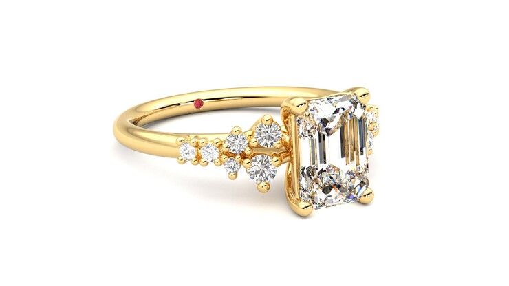 Taylor & Hart Marula Emerald Engagement Ring 360 degree image 5