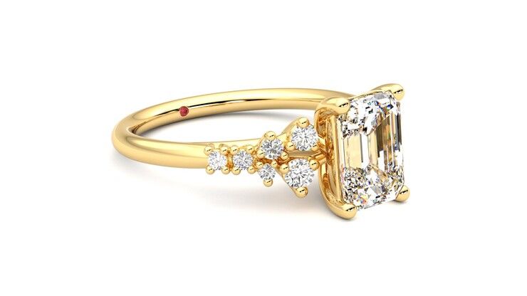 Taylor & Hart Marula Emerald Engagement Ring 360 degree image 6