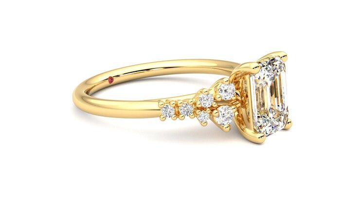 Taylor & Hart Marula Emerald Engagement Ring 360 degree image 7