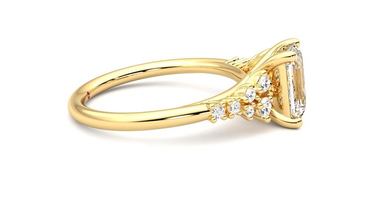 Taylor & Hart Marula Emerald Engagement Ring 360 degree image 9
