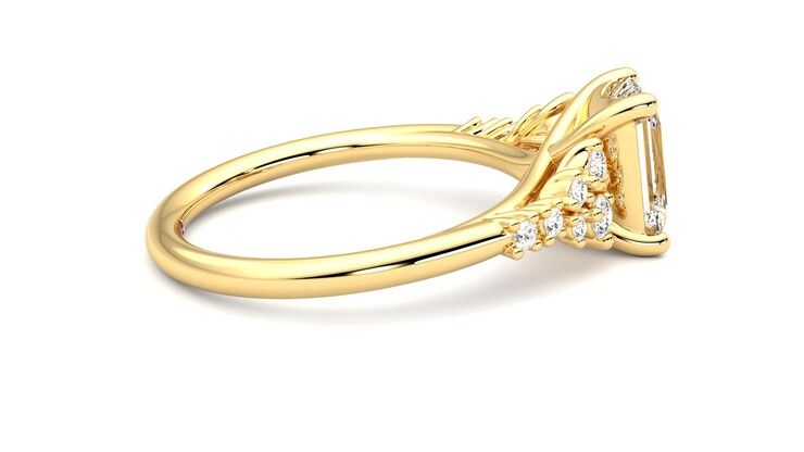 Taylor & Hart Marula Emerald Engagement Ring 360 degree image 10