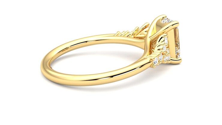 Taylor & Hart Marula Emerald Engagement Ring 360 degree image 11