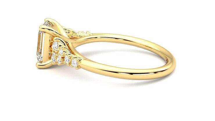 Taylor & Hart Marula Emerald Engagement Ring 360 degree image 20