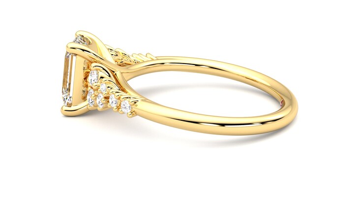 Taylor & Hart Marula Emerald Engagement Ring 360 degree image 20