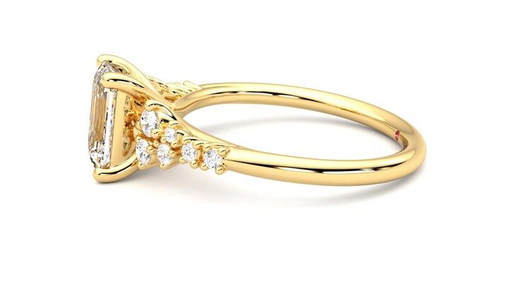 Taylor & Hart Marula Emerald Engagement Ring 360 degree image 21