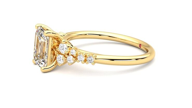 Taylor & Hart Marula Emerald Engagement Ring 360 degree image 22