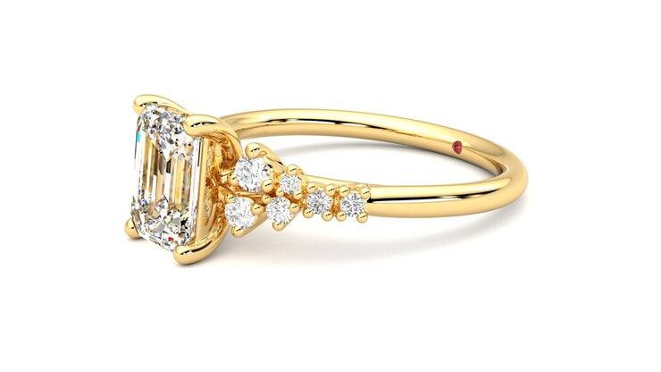 Taylor & Hart Marula Emerald Engagement Ring 360 degree image 23