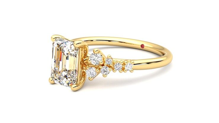 Taylor & Hart Marula Emerald Engagement Ring 360 degree image 24