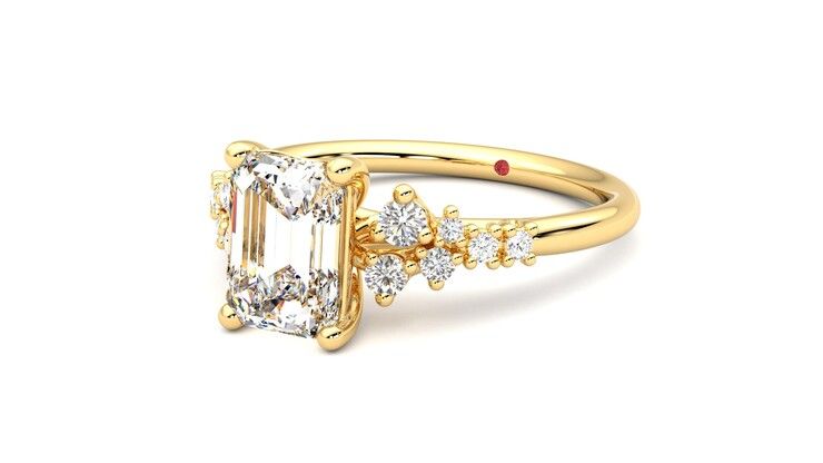 Taylor & Hart Marula Emerald Engagement Ring 360 degree image 25