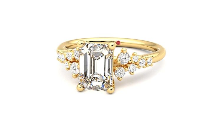 Taylor & Hart Marula Emerald Engagement Ring 360 degree image 27
