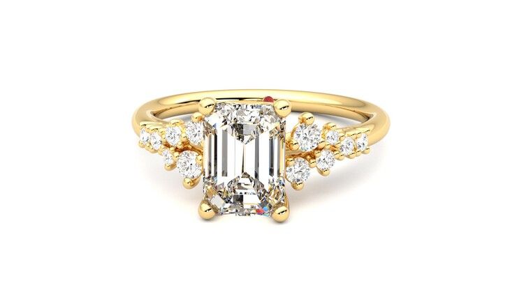 Taylor & Hart Marula Emerald Engagement Ring 360 degree image 28