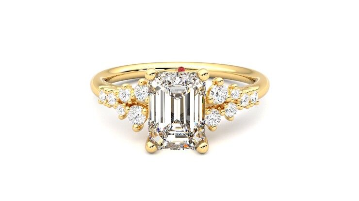 Taylor & Hart Marula Emerald Engagement Ring 360 degree image 29